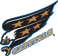 Washington Capitals Primary Logo (1996) - An eagle diving with claws out, team script beneath it