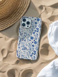 Toile De Jouy Flower Phone Case Floral Slim Blue Aesthetic Cover for Phone Gift for Her Flexi Phone Case - Etsy