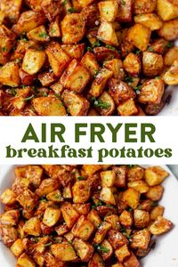 Air fryer breakfast potatoes are delicious, quick and easy to make. Learn how to season and air fry them for the most flavorful breakfast side.