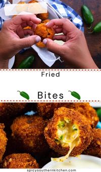 Fried Jalapeno Popper Bites are ultra cheesy with lots of crumbled bacon and diced jalapenos. Fried until golden and served with ranch or blue cheese dressing for dipping.