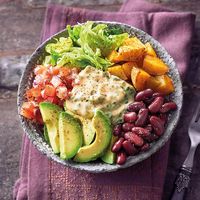 Koche jetzt Bohnen-Avocado-Bowl mit Röstkartoffeln in 20 und entdecke zahlreiche weitere Weight Watchers Rezepte.