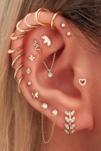 Glitz Hidden Helix Ear Piercing Earring Stud 16G – MyBodiArt