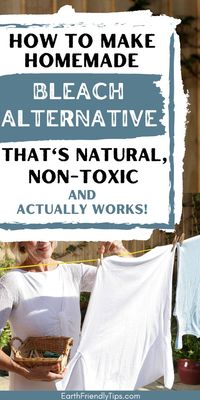 Not only is bleach terrible for your health, but it's also awful for the environment. But you can still whiten your clothes without bleach when you check out how to make this homemade bleach alternative. This DIY bleach alternative is natural, non-toxic, and uses just a few simple ingredients. However, it's incredibly effective. Check out how to make this natural bleach alternative today! eco-friendly|sustainable|natural|laundry|homemade|DIY|cleaning|how to make bleach alternative