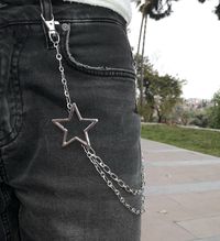 Metal Punk Rock Layered Chain Keychains For Men Women Waist Key Chain Wallet Jeans Hip-hop Pants Belt Chains Jewelry Accessories Material: Steel  Size: first chain : 30 CM          last chain : 40 CM         with star : 50 CM Due to the light and screen difference, the item's color may be slightly different from the pictures. Please understand. Make sure you don't mind before you bid. Please allow 10-20mm differences due to manual measurement Estimated time of delivery will also take about 21 to