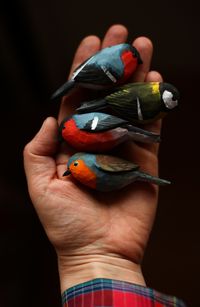 hand carved birds,tiny bird figurines,christmas gift,gift for birdlovers,bird on stand