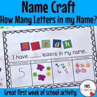 This fun and engaging name craft activity not only helps your students practice their name, but also helps with number recognition, number formation and matching numbers to quantities.Students cut and paste their names using magazine letters or pre-cut letters purchased from a store. They then count the number of letters in their name, write that number, glue on that many items, stamp the number and draw that number of objects.* Now also includes a version where "Stamp It" is replaced with "Tall