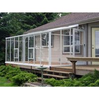 Add grace and beauty to your home with this beautiful Traditional Series Lean-to Glass Greenhouse. The sturdy aluminum frame and tempered safety glass offers year-round durability for almost any location. Use the siding of your home as the fourth wall or make a lean-to greenhouse kit part of an open conservatory room setup. They are also a fine way to create an enclosed patio or storage area. Our glass lean-to greenhouse comes standard with a rustproof aluminum frame and beautiful clear 3mm temp