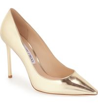 Clean, graceful lines, a low-cut topline and a perfectly pointed toe elongate the look of your leg in a gorgeous metallic pump handcrafted in Italy.