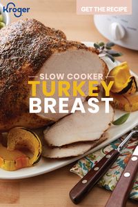 It’s turkey time. Kroger has everything you need to shop for your holiday food. Try this mouth-watering Slow Cooker Turkey Breast recipe for the center of your holiday table.