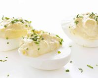 French Onion Deviled Eggs are a creamy variation of deviled eggs loaded with flavor from caramelized onions and Gruyere cheese.