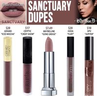 Kat Von D liquid lipstick dupes in the shade Sanctuary // Kayy Dubb