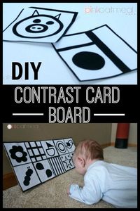 Baby play made simple with a contrast cards board.  Make it in a matter of minutes.  Perfect for tummy time or side lying play!