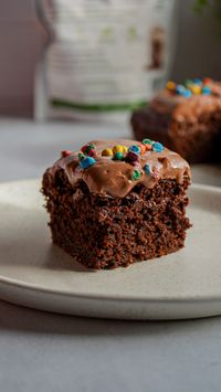 Healthy Protein Chocolate Birthday Sheet Cake, easy to make that's also gluten-free. Soft, indulgent and with clean ingredients.