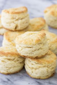 The BEST biscuit recipe! These homemade biscuits are fluffy and tender with lots of flaky layers. They're perfect for breakfast or dinner!