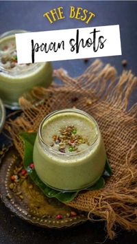 Paan Shots is a refreshing drink made using fresh betel leaves, aromatic gulkand (rose jam), and creamy vanilla ice cream. Try my easy recipe here (vegetarian). You can make it for Dil Ki Diwali.