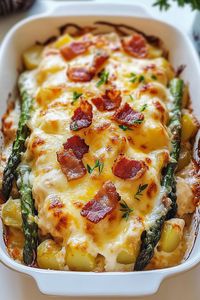 Asparagus & Bacon Chicken Potato Casserole