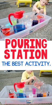 Pouring Station Activity for Toddlers