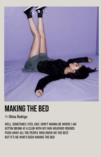 minimal polaroid song poster for making the bed by olivia rodrigo