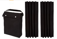 Amazon Basics Portable Window Blackout Curtain Shade with Suction Cups for Travel, 2-Pack, 78"L x 50"W, Black