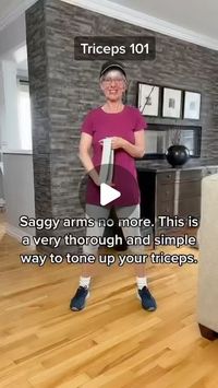 Easyfitnessover50 on Instagram: "Triceps 101.  Saggy arms no more.#triceps #beginnerworkout #resistancebands #fitnessover50 #moveeveryday"