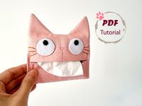 This is a PDF sewing pattern. A cat pocket tissue holder sewing tutorial for beginner with basic sewing skill. Finished size is 13 x 12cm approximately. Learn to sew a fun cat face tissue holder. This tutorial includes step by step photo instructions to guide you through. It includes 2 PDF files written in English. A template to print out and 12 sewing tutorial pages to show you how to make the cute cat tissue holder. This is an instant digital download not a physical item. Please download and i