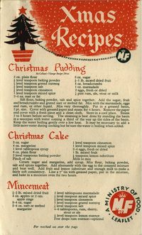 War-time Christmas Recipes 1945 Front