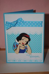 Birthday card using Snow White from Happily Ever After Cricut Cartridge.