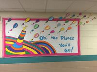 Oh, the places you'll go! Dr. Seuss bulletin board for March