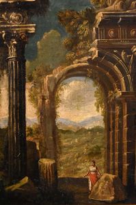 For Sale on 1stDibs - Ruins Landscape Codazzi Paint Oil on canvas Old master 18th Century Roma Italy, Oil Paint by Niccolò Codazzi (Naples, 1642 - Genoa, 1693). Offered by Antichita Castelbarco.