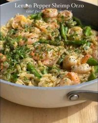 Mediterranean Diet Plan🇺🇲 on Instagram: "One Pan Lemon Pepper Shrimp Orzo by @dishingouthealth Ready in 30 minutes and brimming with bright flavors for spring, this weeknight dinner is SO simple and satisfying. Best served alongside a crisp green salad!

🙌 Type "yes" if you want to get more posts like this

👉 Follow my page @mediterraneandiet.weightloss to get Mediterranean diet recipes and tips for weight loss and a healthy lifestyle.
.
.
Here’s what you need:
▢ 2 Tbsp. butter
▢ 2 Tbsp. extra-virgin olive oil
▢ 1 lb. raw peeled and deveined shrimp
▢ kosher salt and freshly ground black pepper
▢ ½ cup finely chopped shallots
▢ 4 garlic cloves, minced
▢ 1 ¼ cups dry orzo pasta
▢ 3 cups chicken or vegetable broth
▢ 3 cups fresh baby spinach OR 8 oz. fresh asparagus, trimmed and thinly sl