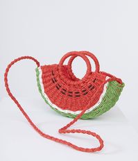 1970s Watermelon Rattan Handbag – Unique Vintage