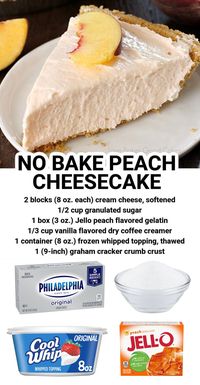 This No-Bake Peach Cheesecake is the best quick and easy dessert, not to mention yummy, crowd pleasing, and a family favorite! It’s the perfect treat all year long. Many years ago, I experimented with using peach Jello in my no-bake cheesecake recipe – and now, it’s my go-to recipe! While I personally LOVE peach, you can use any flavor of Jello you like. I think we’ve tried all of the flavors and my family also really likes lime and strawberry. This is a great basic recipe you can customize.