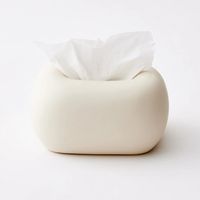 Chubby Ceramic Tissue Box Cover White | Bathroom Storage - GIGI&TOM