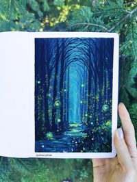 Enchanted forest painting : Watercolor