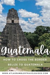 How to cross the border from Belize to Guatemala. 
Step-by-step guide to crossing the Melchor de Mencos border between Belize and Guatemala. 

 #Belize #Guatemala #CentralAmerica 

Belize to Guatemala border crossing guide | How to cross from Belize to Guatemala | Belize to Guatemala travel tips | Belize to Guatemala border crossing by bus | Belize to Guatemala itinerary | What to know about Belize to Guatemala border | Belize to Guatemala crossing process | Best way to cross Belize to Guatemala | Belize to Guatemala transportation options | Belize to Guatemala border safety tips