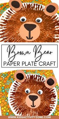 Cute and easy Brown Bear Paper Plate Craft is the perfect activity for young kids. This easy craft pairs great with that favorite children's book Brown Bear, Brown Bear, What Do You See?.