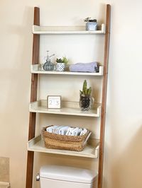 Four Shelf Tall Over the Toilet Ladder Shelf - Etsy