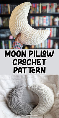 If you're looking for a free and easy crochet pattern, try this moon pillow crochet pattern. This pillow can be made in just about an hour and it makes a great gfit for the holidays, birthdays, and more.