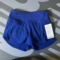 Rare New With Tag Lululemon 4 In Speed Up In Larkspur Got These As Part Of A Tennis Team Uniform But Never Ended Up Wearing Them. Liner Attached. 100% New And Discontinued Color!