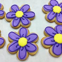 Purple flower decorated cookies (Ideas for Walk for the Cure Cookies)