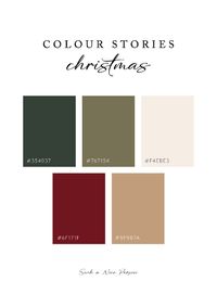 Christmas colour palette for creative holiday home decor and design! #colour #color #colourpalette #colorpalette #christmas #noel #palette #branding #visualidentity #brandidentity #webdesign #aesthetic #holidays