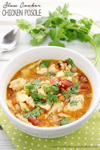 Let your slow cooker do the work! With ingredients like - chicken, tomatoes, carrots, onion and hominy in a zesty and flavorful broth - this Slow Cooker Chicken Posole is big on Mexican flavors! #slowcooker #mexican #soup