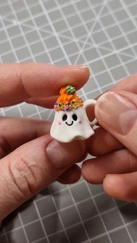 Cup of ghost👻🙃 #polymerclay #miniatures #dollhouse #handmade #diy #fimo #craft #sweetminidollhouse