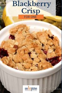 Enjoy a single serving Blackberry Crisp with juicy blackberries, a sweet sauce, and a buttery topping. Quick, easy, and perfect for a delightful dessert!