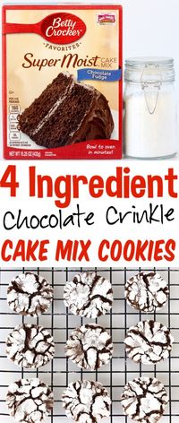 Easy Chocolate Crinkle Cookies Recipe! {4 Ingredients} - The Frugal Girls