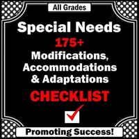 Special Education: In this 15 page special education document, you will receive a checklist of more than 175 special education accommodations, modifications and adaptations to use in any classroom. https://www.teacherspayteachers.com/Product/Special-Education-778699