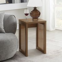 Upgrade your living space with the minimalist boho-inspired Northfield Weave End Table by Convenience Concepts. This simple yet modern square-shaped side table features a sleek design with clean lines; embodying the essence of minimalism.