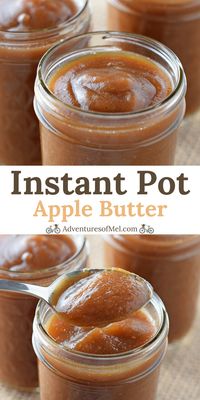 Instant Pot Apple Butter, filled with the delicious flavors of cinnamon spice goodness. Such a quick and easy recipe, I will never buy store bought again. #instantpot #applebutter #applerecipes #apples #instantpotrecipes #pressurecooked #pressurecooker #pressurecookerrecipes #food #delicious #recipe #easyrecipes #autumn #breakfast #brunch #brunching #canning #foodpreservation #homemade #applebutterrecipe