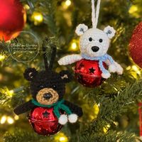 Crochet Bear Jingle Bell Ornament Pattern | Blackstone Designs Crochet Patterns