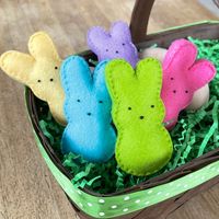 Felt Bunny Peeps Set of 5 | Etsy